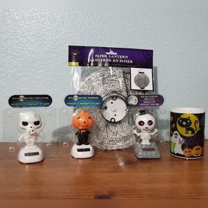 Bundle of solar dancing halloween figures, paper lantern, & flameless candle New